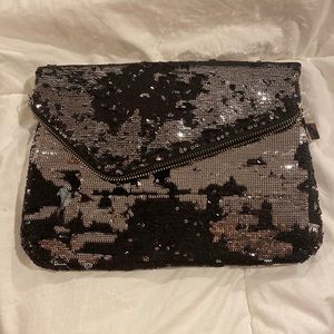 COPY - Black and Silver Sequined Clutch